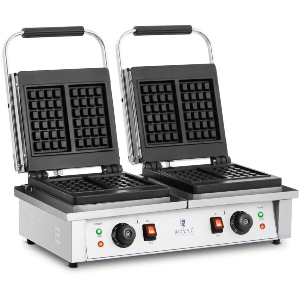 Photo Gaufrier double - Gaufres belges 2 X 2000 W