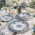 Assiettes plate Faustine en grès bleu diamètre 20 cm et 26 cm Assiette plate faustine 26cm en gres bleu 1