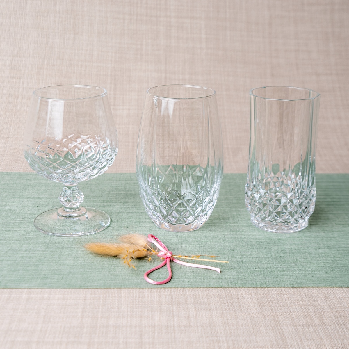 Verres Longchamp Cognac 32 cl, Jus de fruits 28 cl, Tumbler 28 cl