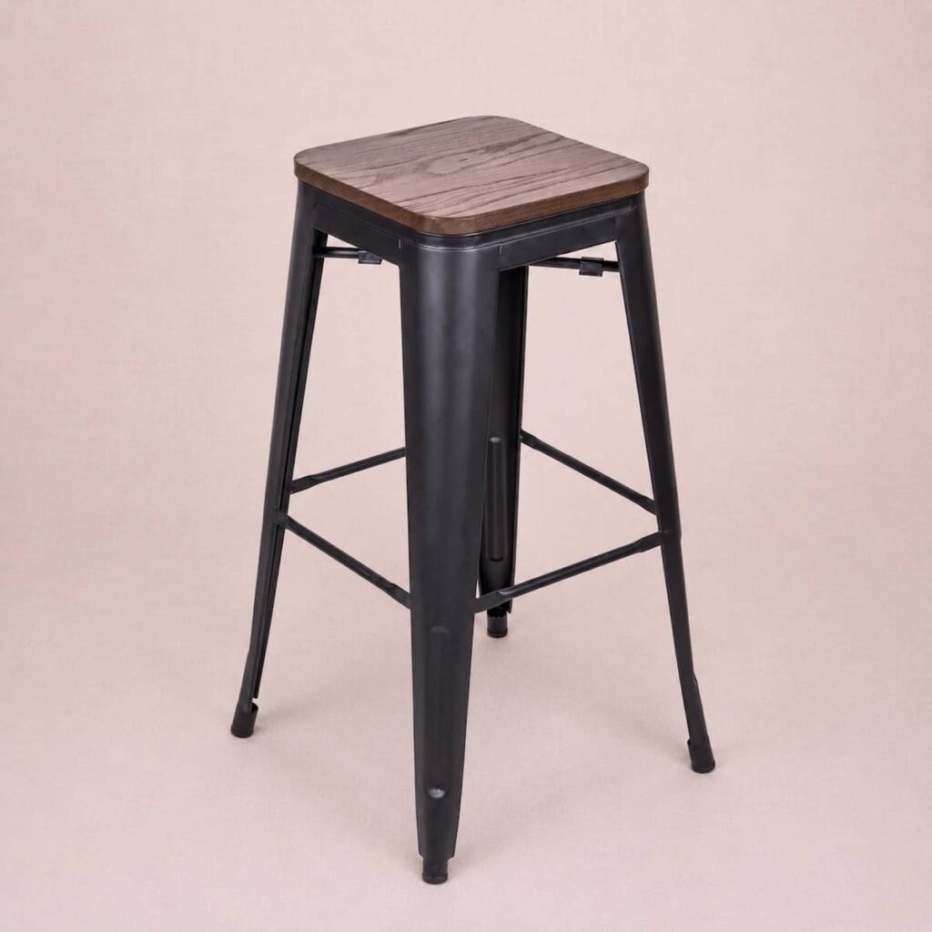 Tabouret de bar industriel bois & métal tabouret haut